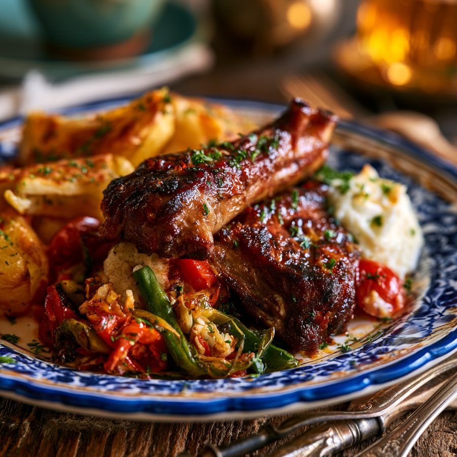 Costillas caseras con patatas